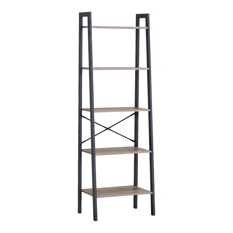 Bibliotecă Jebia, Metal, Stejar, 56x37x173 cm
