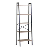 Bibliotecă Jebia, Metal, Stejar, 56x37x173 cm