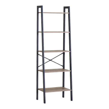 Bibliotecă Jebia, Metal, Stejar, 56x37x173 cm