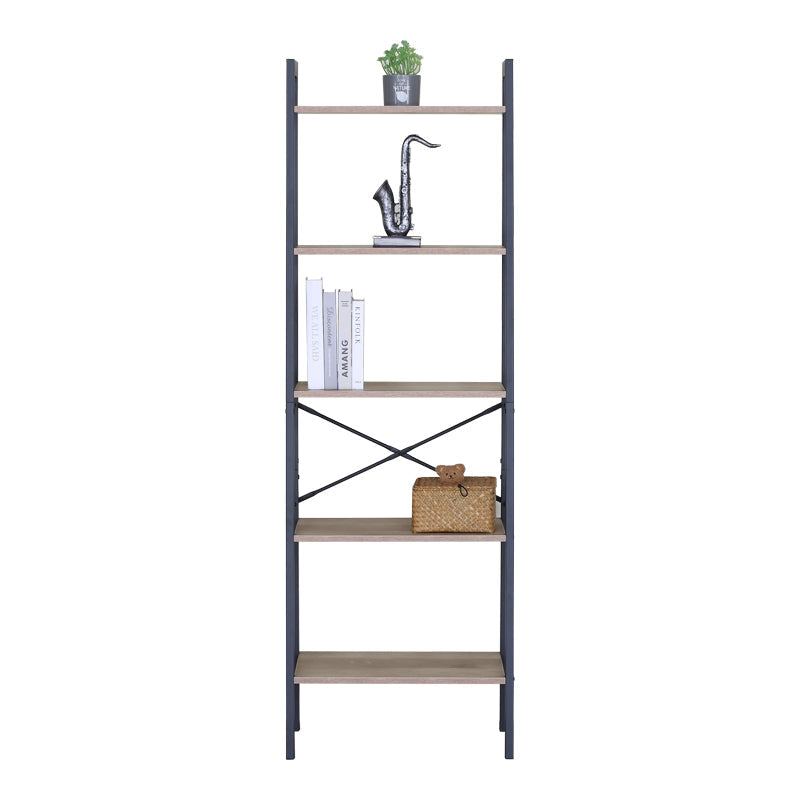 Bibliotecă Jebia, Metal, Stejar, 56x37x173 cm