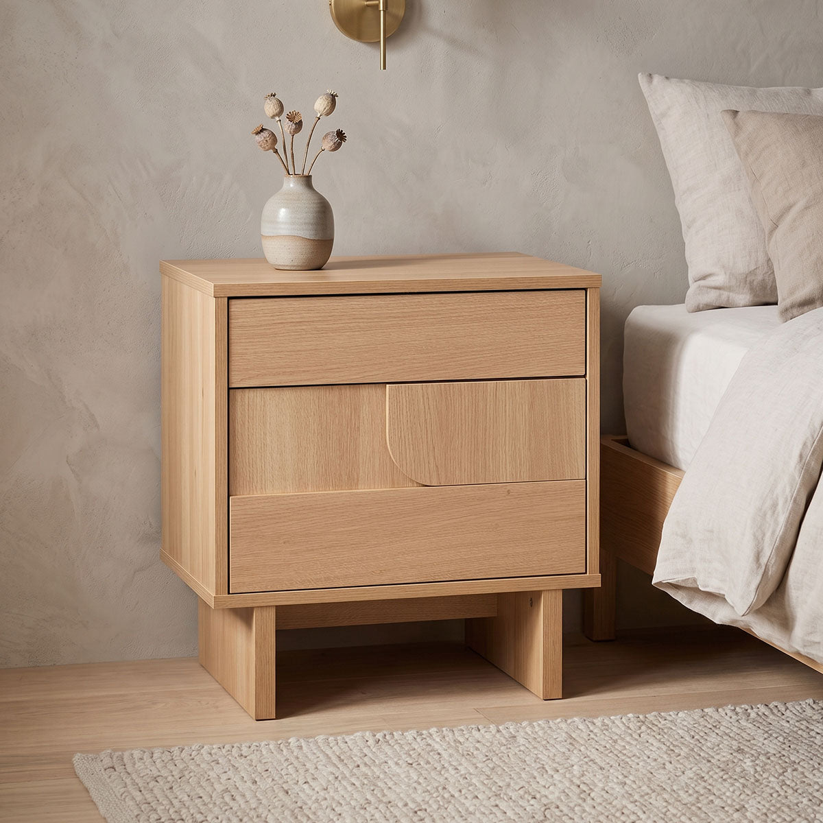 Natural | SKU: 086-000027 | Noptieră Jenfia, MDF, Natural, 48x39x51 cm, varianta Natural, produs pentru amenajarea locuinței, disponibil online în România la CasaMob