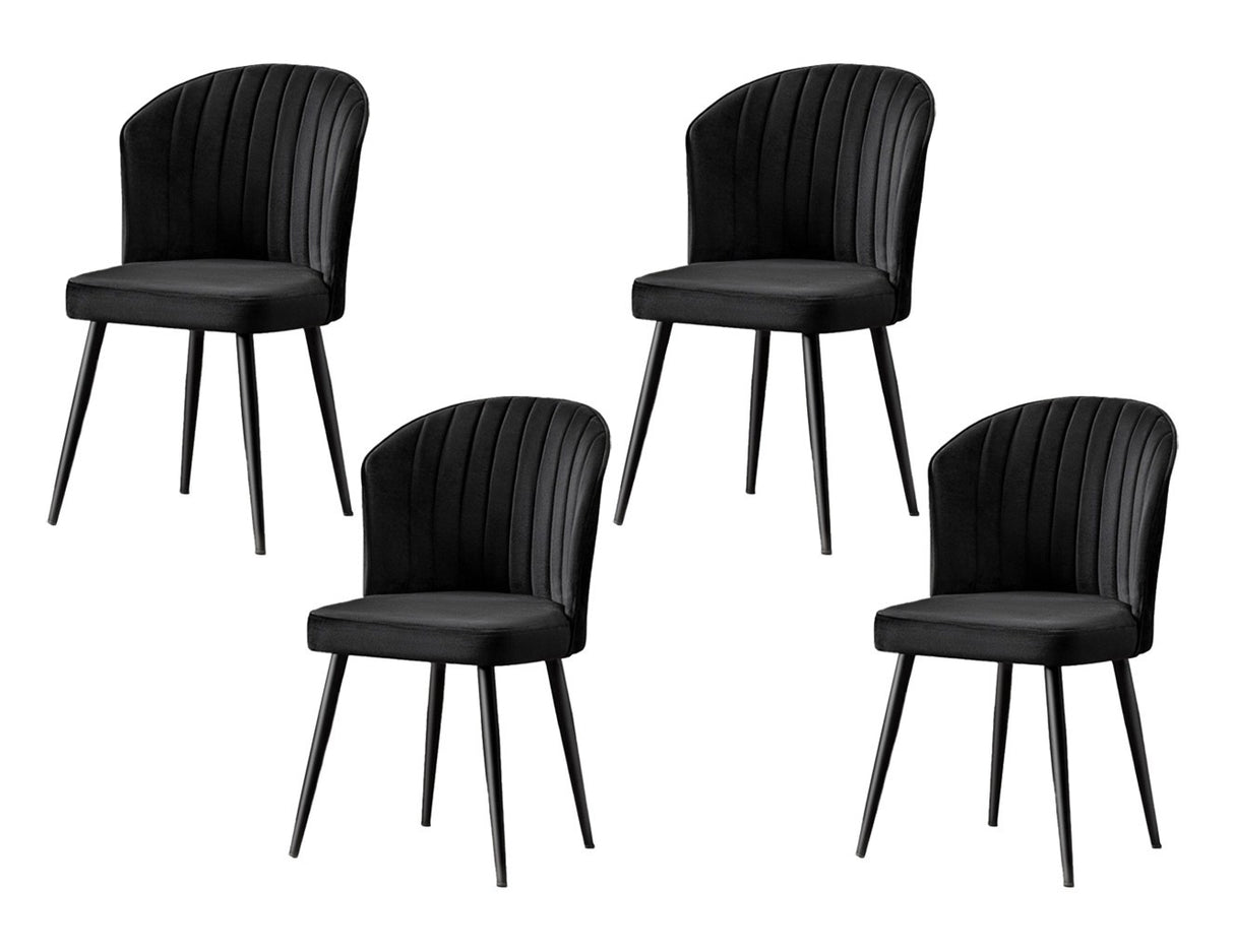 Set 4 scaune Rubi, Negru, 52x42x85 cm