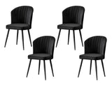 Set 4 scaune Rubi, Negru, 52x42x85 cm
