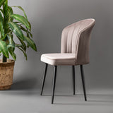 Set 2 scaune Rubi, Cappuccino - Negru, 52x42x85 cm