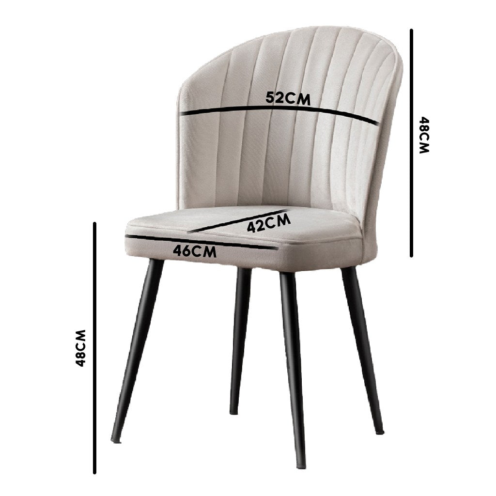 Set 2 scaune Rubi, Negru, 52x42x85 cm