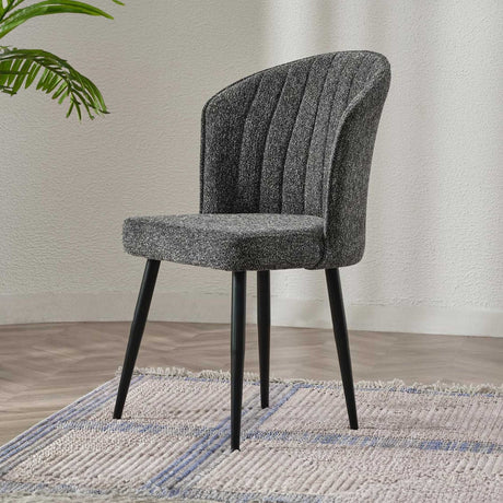 Set 2 scaune Rubi, Antracit - Negru, 52x42x85 cm