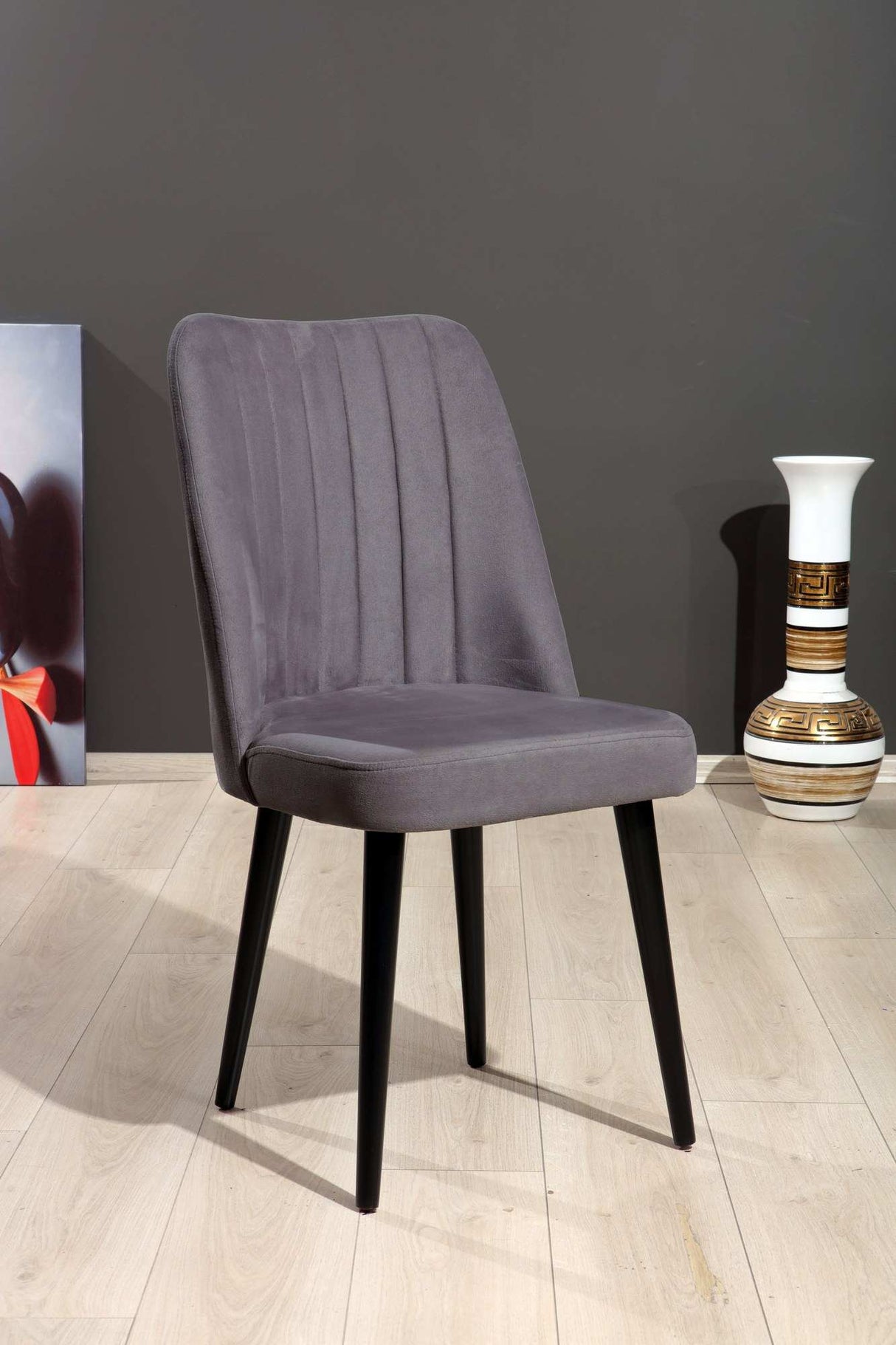 Set de scaune Polo, Diverse culori, Diverse configurații, 46x45x92 cm - Gri - Negru - 4 bucăți | SKU: 107BCK1126 | Set de scaune Polo, 46x45x92 cm, varianta Gri - Negru - 4 bucăți, produs pentru amenajarea locuinței, disponibil online în România la CasaMob
