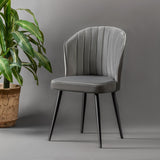 Set 2 scaune Rubi, Gri - Negru, 52x42x85 cm