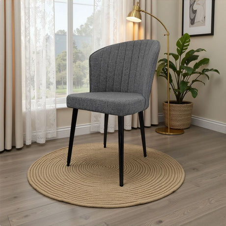 Set 2 scaune Rubi, Gri - Negru, 52x42x85 cm