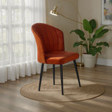 Set 4 scaune Rubi, Portocaliu - Negru, 52x42x85 cm