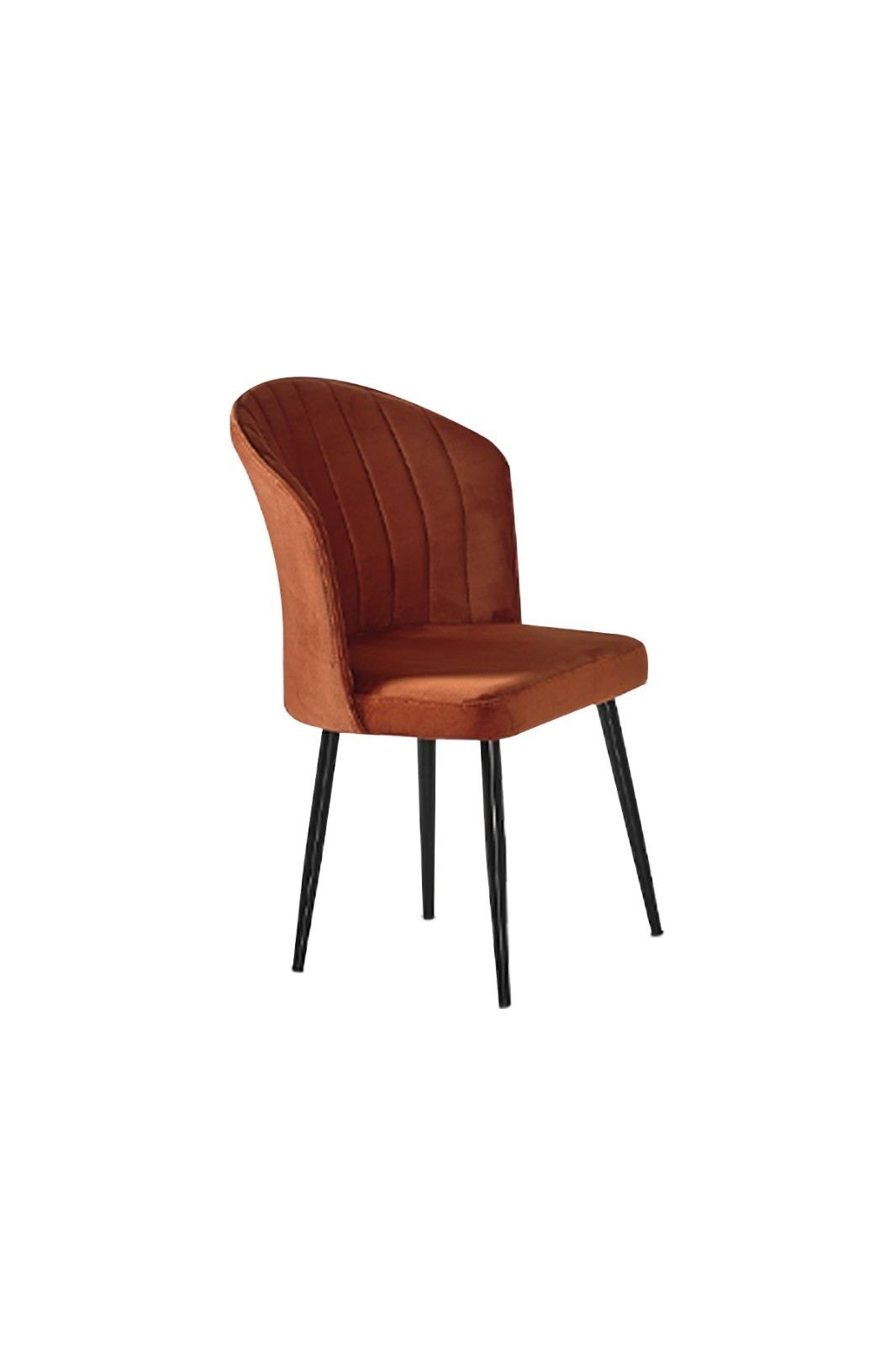 Set 4 scaune Rubi, Portocaliu - Negru, 52x42x85 cm