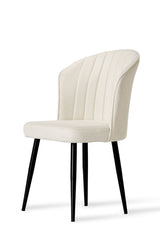 Set 2 scaune Rubi, Crem - Negru, 52x42x85 cm