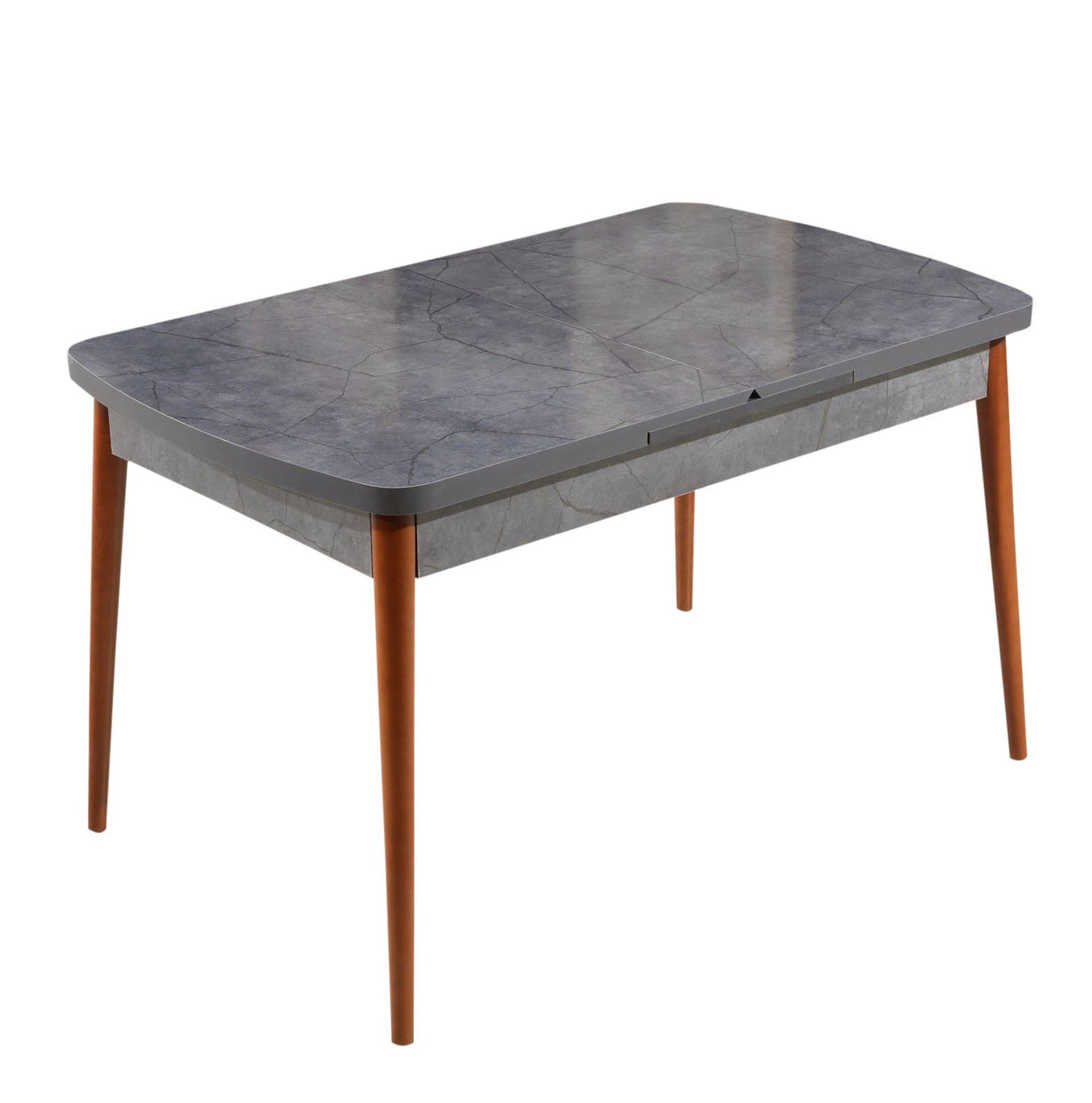 Masă dining extensibilă Aris, Antracit - Nuc, 132x77x79 cm