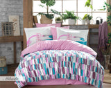 Set lenjerie de pat dublă Mikado, Diverse culori, 240x260 cm - Roz - Albastru - Alb - Maro | SKU: 113HBY2883 | Set lenjerie de pat dublă Mikado, 240x260 cm, varianta Roz - Albastru - Alb - Maro, produs pentru amenajarea locuinței, disponibil online în România la CasaMob