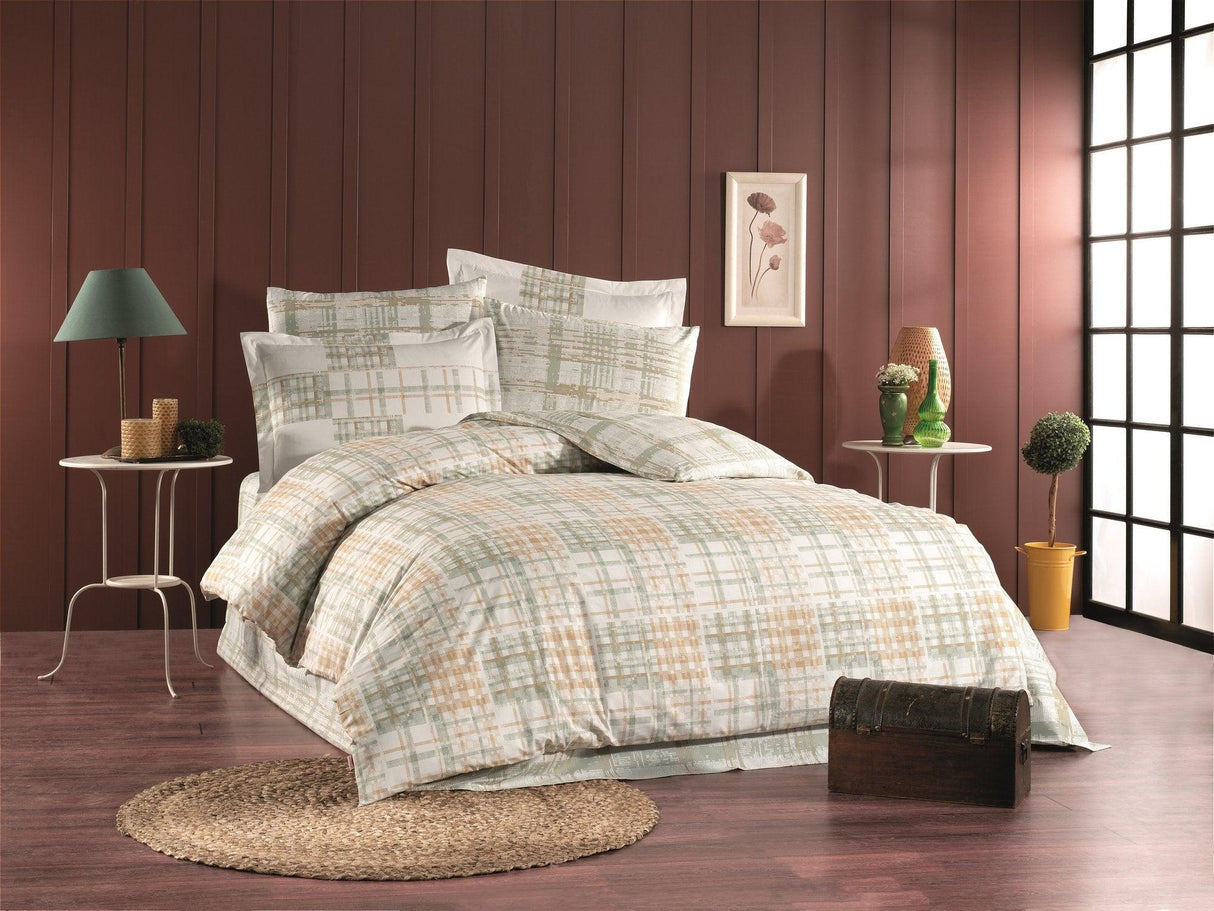 Set lenjerie de pat dublă Escale, Diverse culori, 240x260 cm - Verde - Crem - Maro | SKU: 113HBY2899 | Set lenjerie de pat dublă Escale, 240x260 cm, varianta Verde - Crem - Maro, produs pentru amenajarea locuinței, disponibil online în România la CasaMob