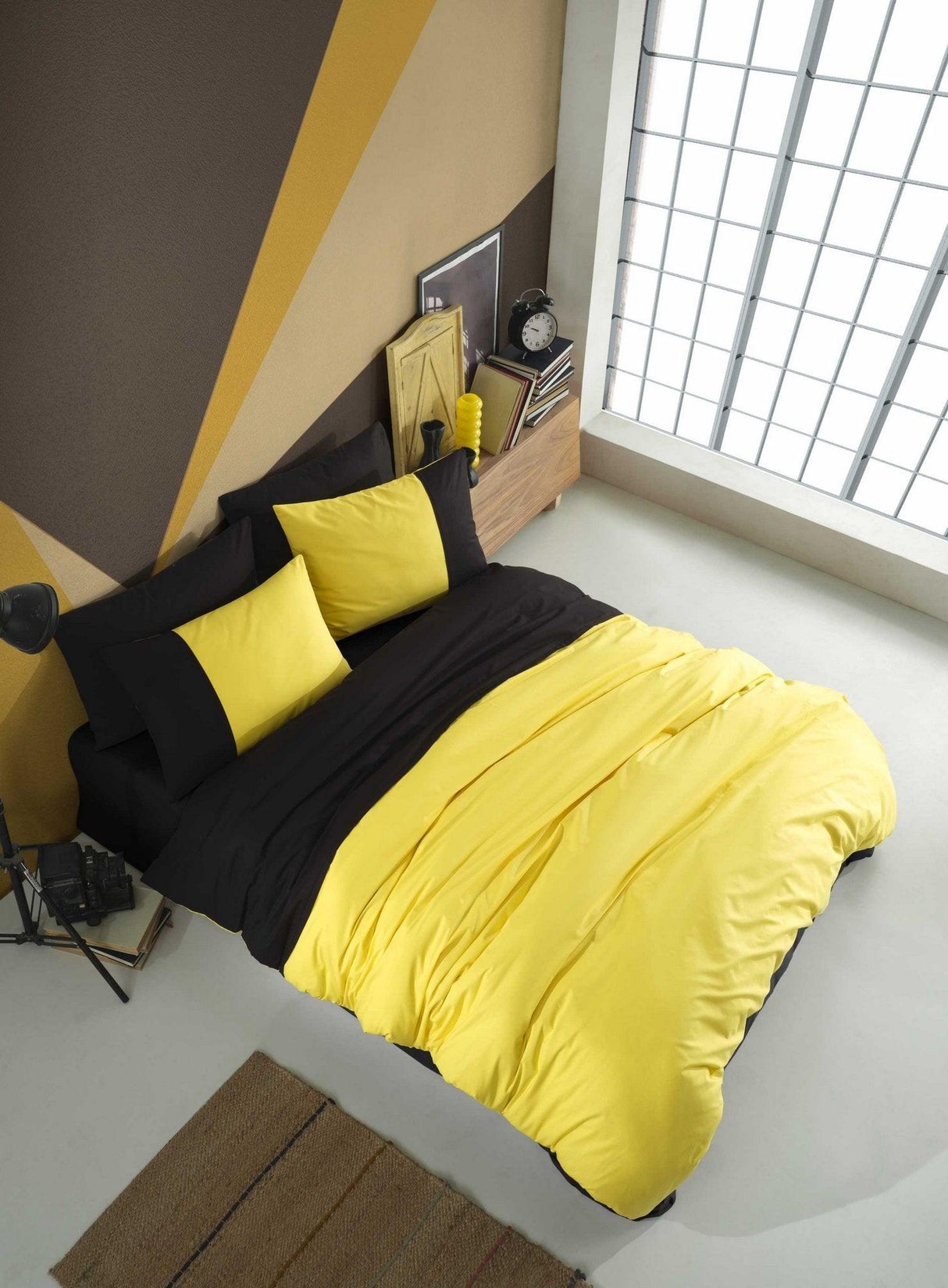 Set lenjerie de pat dublă Diamond, Diverse culori, 240x260 cm - Galben - Negru | SKU: 113HBY4845 | Set lenjerie de pat dublă Diamond, 240x260 cm, varianta Galben - Negru, produs pentru amenajarea locuinței, disponibil online în România la CasaMob