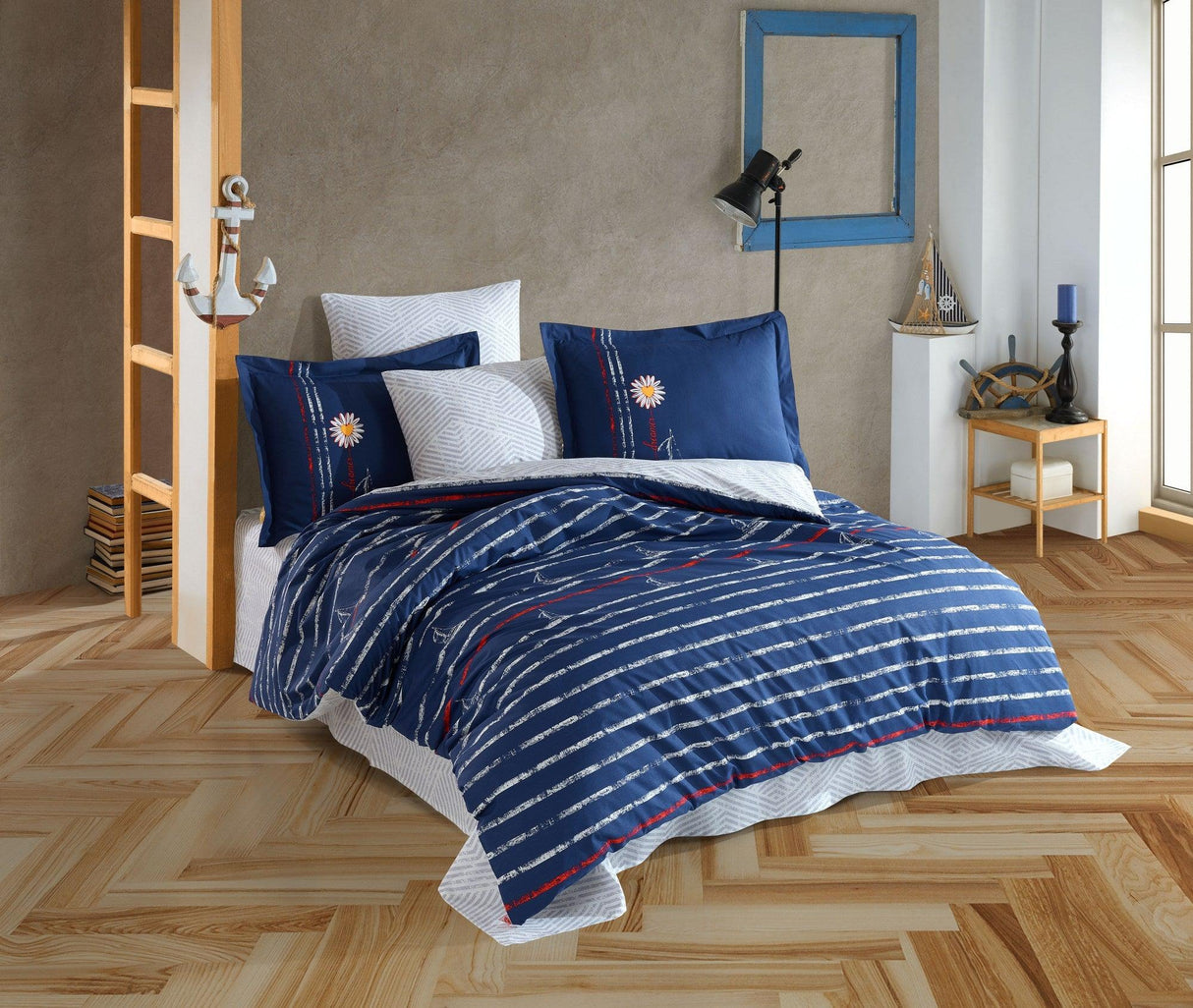 Set lenjerie de pat dublă Olimpia v2, Diverse culori, 240x260 cm - Bleumarin - Roșu - Alb | SKU: 113HBY4852 | Set lenjerie de pat dublă Olimpia v2, 240x260 cm, varianta Bleumarin - Roșu - Alb, produs pentru amenajarea locuinței, disponibil online în România la CasaMob
