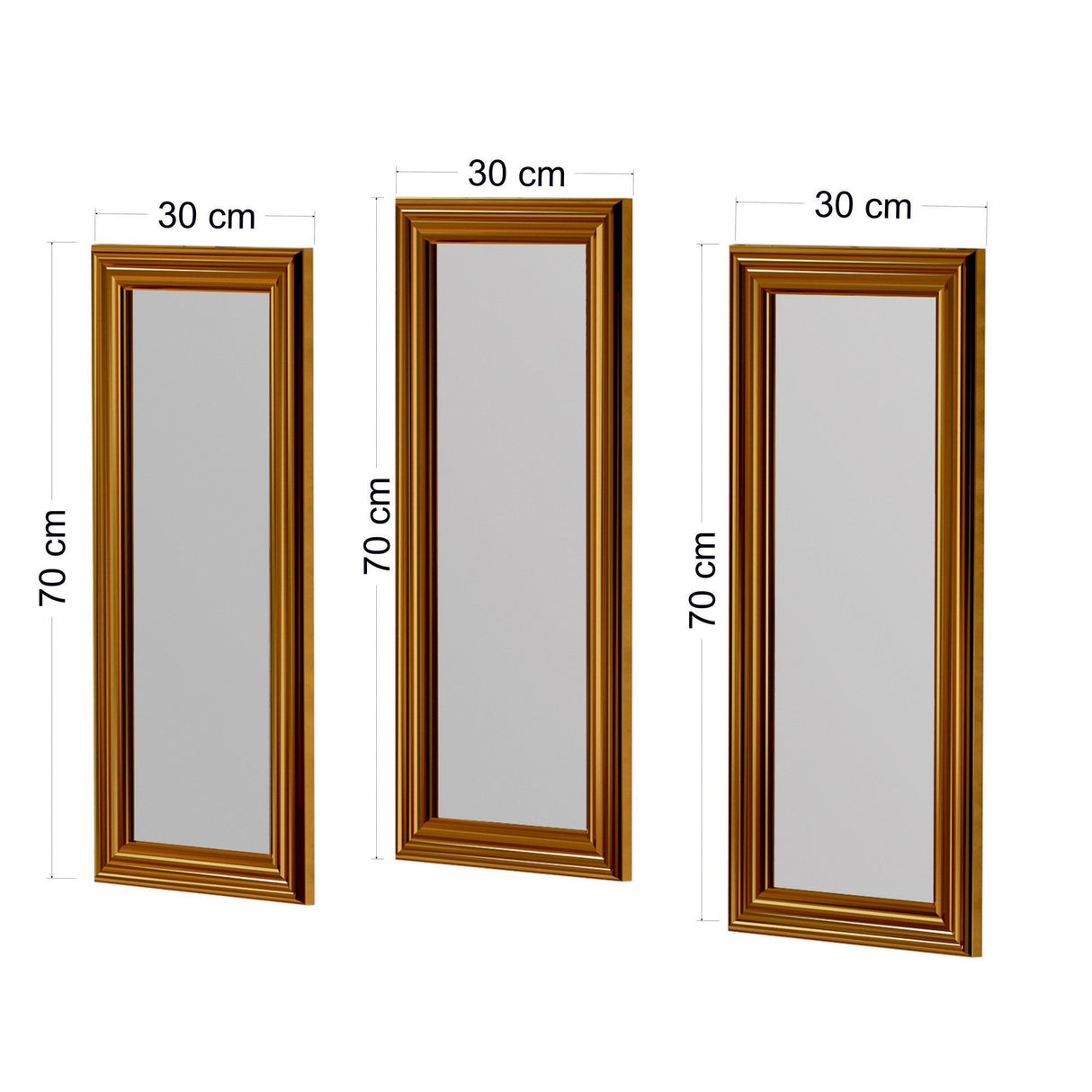 Oglindă decorativă 3 bucăți Lavia, Diverse culori, 30x3x70 cm - Bronz | SKU: 116SAM1134 | Oglindă decorativă 3 bucăți Lavia, 30x3x70 cm, varianta Bronz, produs pentru amenajarea locuinței, disponibil online în România la CasaMob