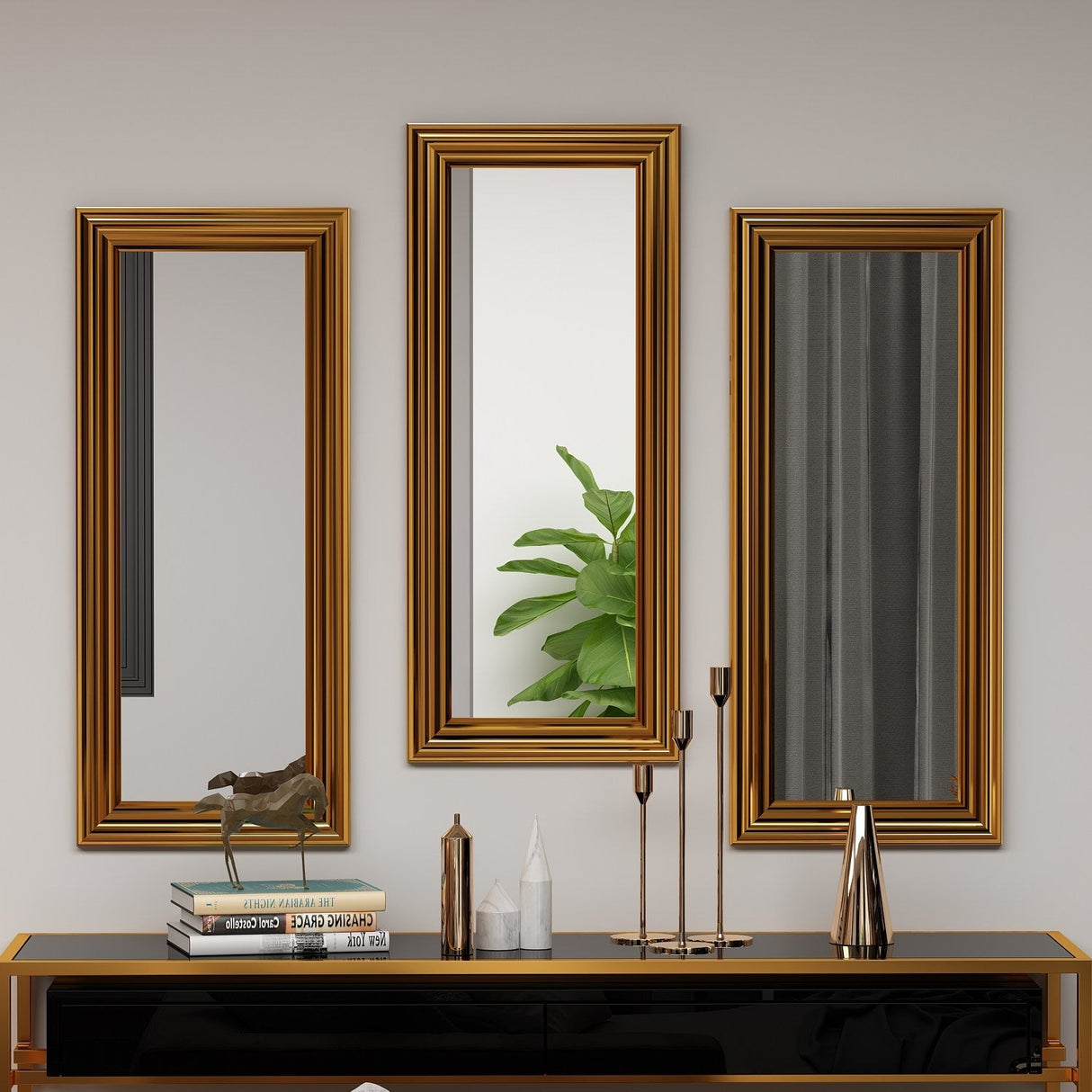 Oglindă decorativă 3 bucăți Lavia, Diverse culori, 30x3x70 cm - Bronz | SKU: 116SAM1134 | Oglindă decorativă 3 bucăți Lavia, 30x3x70 cm, varianta Bronz, produs pentru amenajarea locuinței, disponibil online în România la CasaMob
