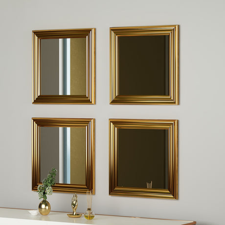 Oglindă decorativă 4 bucăți Loza, Diverse culori, 40x3x40 cm