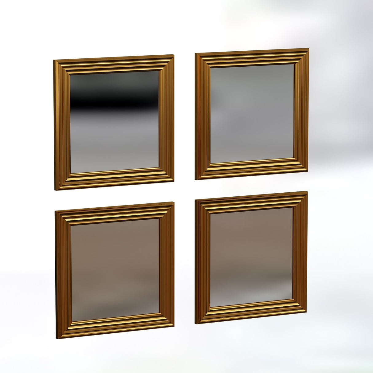 Oglindă decorativă 4 bucăți Loza, Diverse culori, 40x3x40 cm - Oglindă decorativă 4 bucăți Loza, Diverse culori, 40x3x40 cm, SKU 116SAM1109, imagine 4
