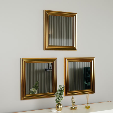 Oglindă decorativă 3 bucăți Otto, Diverse culori, 40x3x40 cm