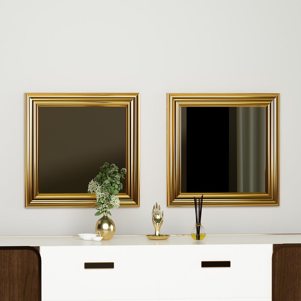 Oglindă decorativă 2 bucăți Bale, Diverse culori, 40x3x40 cm - Oglindă decorativă 2 bucăți Bale, Diverse culori, 40x3x40 cm, SKU 116SAM1111, imagine 3