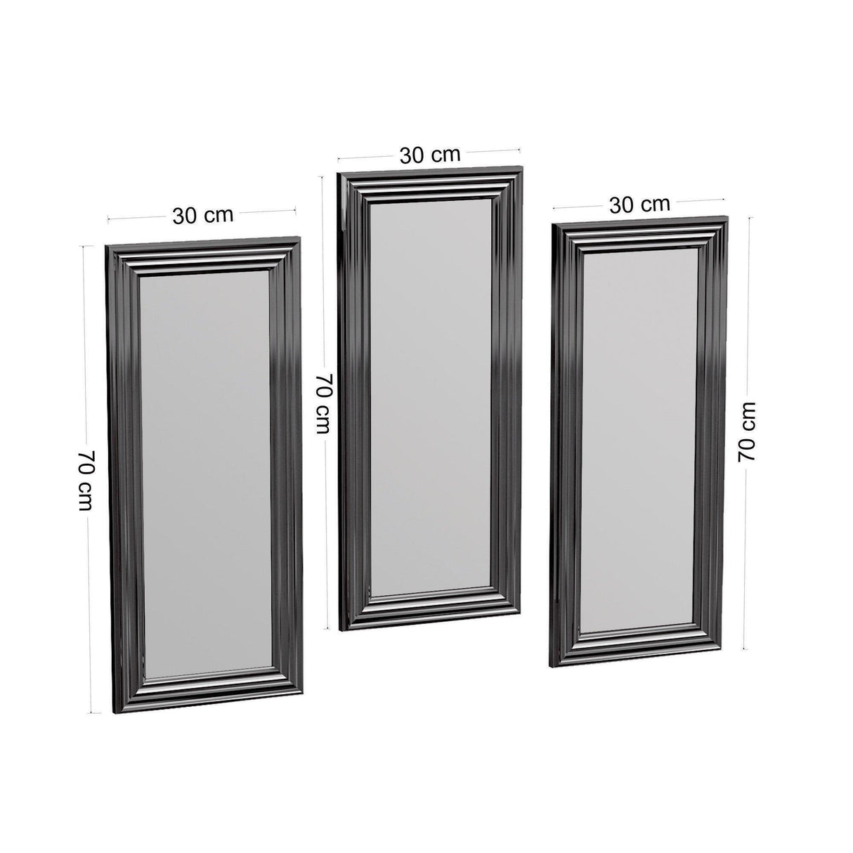 Oglindă decorativă 3 bucăți Lavia, Diverse culori, 30x3x70 cm - Argintiu | SKU: 116SAM1124 | Oglindă decorativă 3 bucăți Lavia, 30x3x70 cm, varianta Argintiu, produs pentru amenajarea locuinței, disponibil online în România la CasaMob
