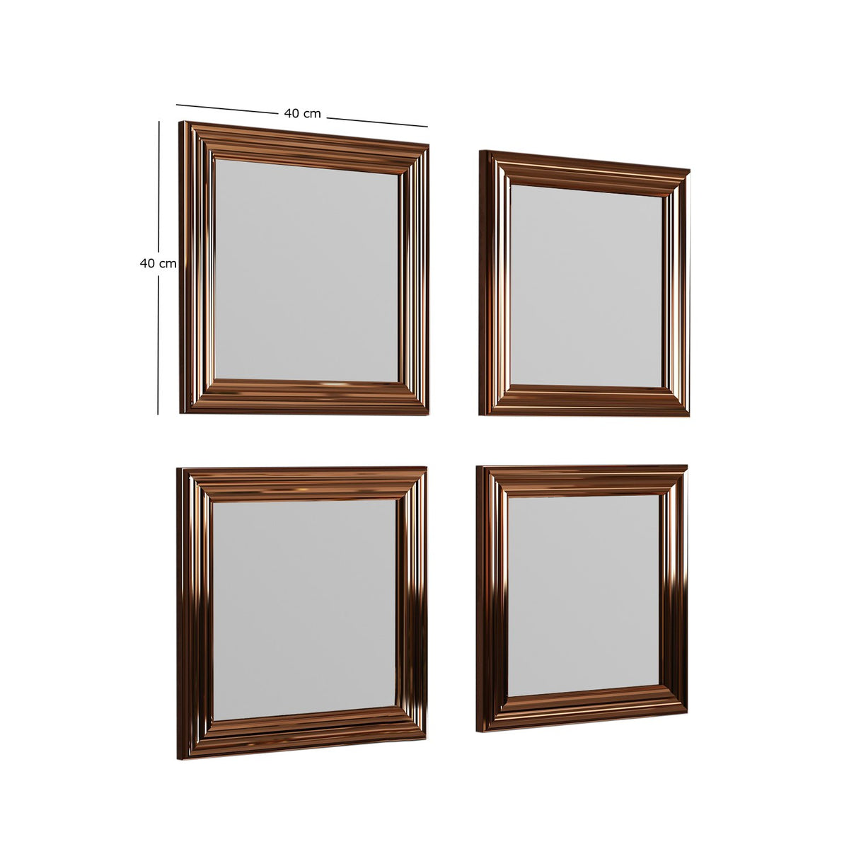 Oglindă decorativă 4 bucăți Loza, Diverse culori, 40x3x40 cm, SKU 116SAM1136, imagine 18