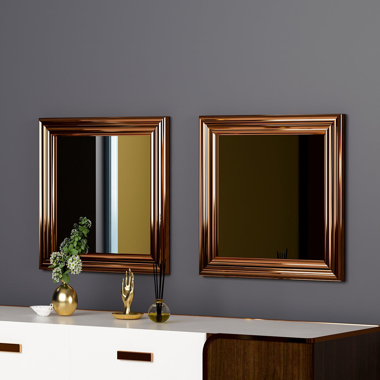 Oglindă decorativă 2 bucăți Bale, Diverse culori, 40x3x40 cm - Oglindă decorativă 2 bucăți Bale, Diverse culori, 40x3x40 cm, SKU 116SAM1138, imagine 13