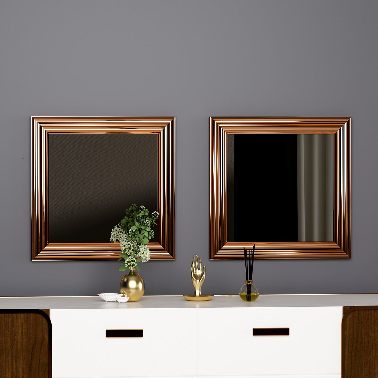 Oglindă decorativă 2 bucăți Bale, Diverse culori, 40x3x40 cm - Oglindă decorativă 2 bucăți Bale, Diverse culori, 40x3x40 cm, SKU 116SAM1138, imagine 14