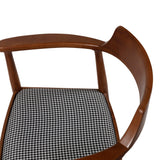 Scaun Albero43, Nuc - Negru - Alb, 62x80x44 cm