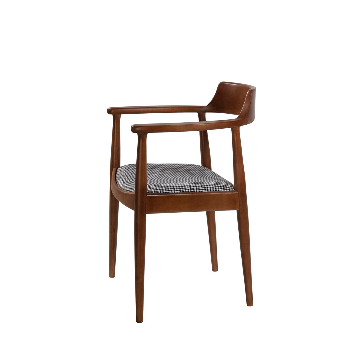 Scaun Albero43, Nuc - Negru - Alb, 62x80x44 cm