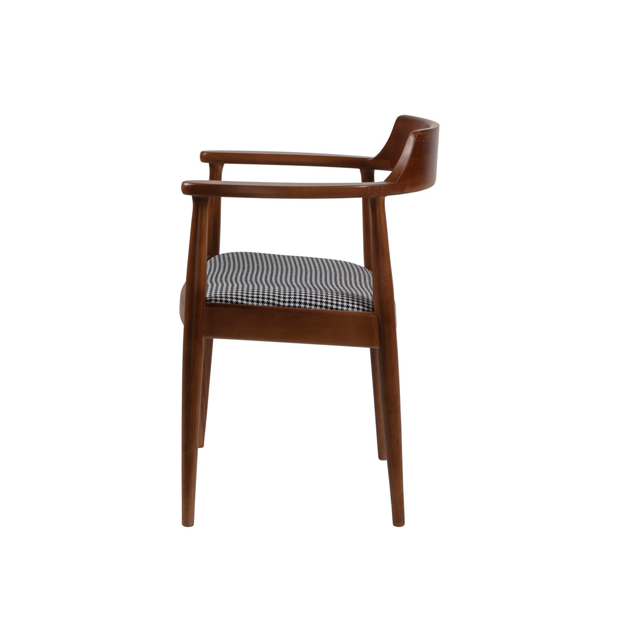 Scaun Albero43, Nuc - Negru - Alb, 62x80x44 cm