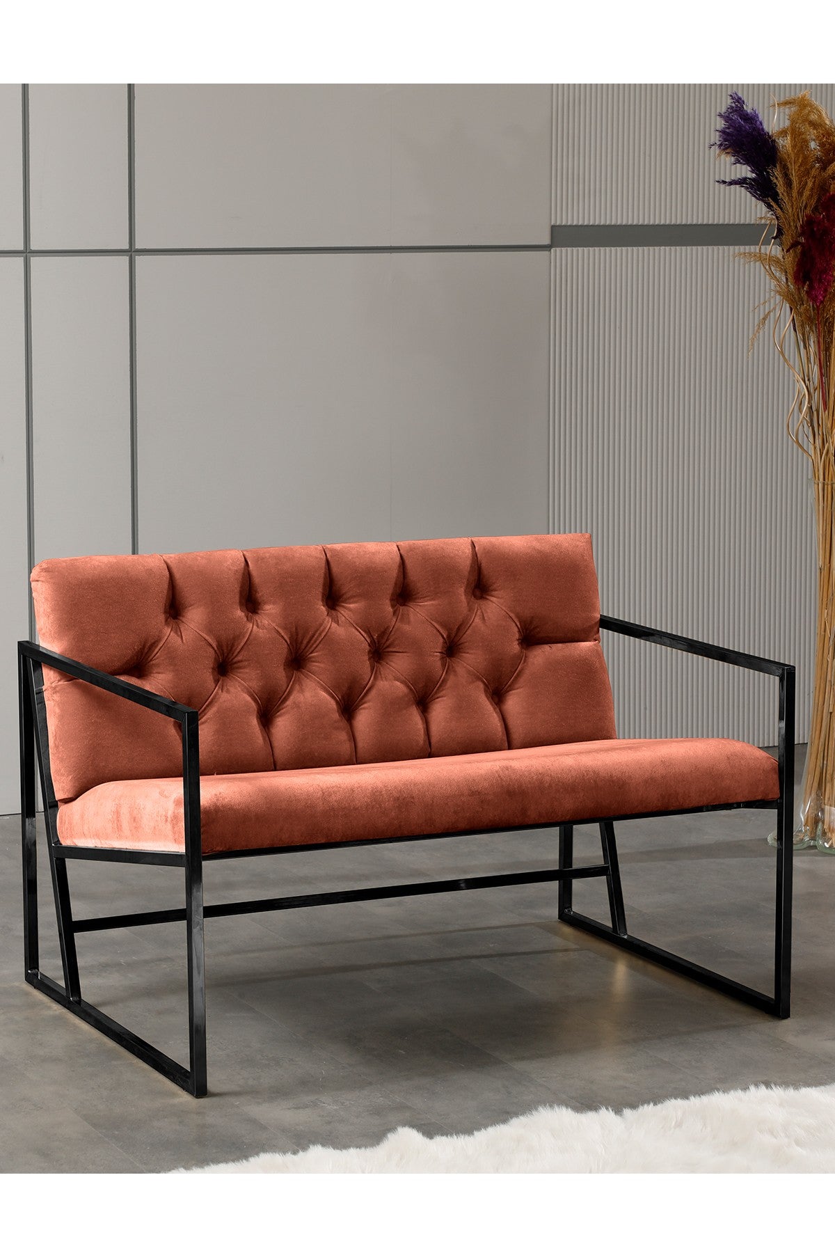 Canapea fixă 2 locuri Oslo, Diverse culori, 109x75x74 cm - Roșu cărămiziu | SKU: 118BRN1192 | Canapea fixă 2 locuri Oslo, 109x75x74 cm, varianta Roșu cărămiziu, produs pentru amenajarea locuinței, disponibil online în România la CasaMob