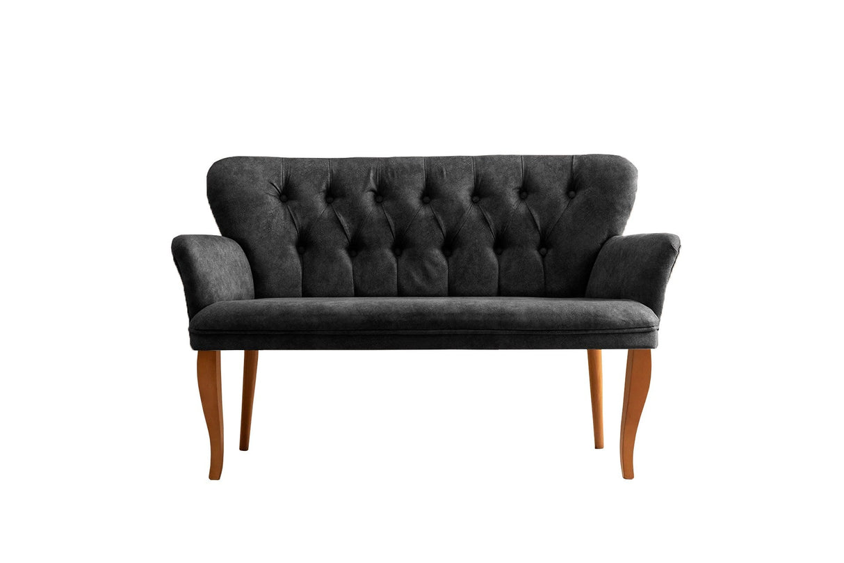 Canapea fixă 2 locuri Paris lemn nuc, Diverse culori, 130x46x82 cm - Fumuriu | SKU: 118BRN1208 | Canapea fixă 2 locuri Paris lemn nuc, 130x46x82 cm, varianta Fumuriu, produs pentru amenajarea locuinței, disponibil online în România la CasaMob
