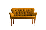 Canapea fixă 2 locuri Paris lemn nuc, Diverse culori, 130x46x82 cm - Muștar | SKU: 118BRN1209 | Canapea fixă 2 locuri Paris lemn nuc, 130x46x82 cm, varianta Muștar, produs pentru amenajarea locuinței, disponibil online în România la CasaMob
