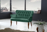 Canapea fixă 2 locuri Paris lemn nuc, Diverse culori, 130x46x82 cm - Verde marin | SKU: 118BRN1211 | Canapea fixă 2 locuri Paris lemn nuc, 130x46x82 cm, varianta Verde marin, produs pentru amenajarea locuinței, disponibil online în România la CasaMob