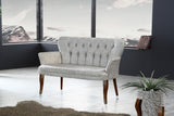 Canapea fixă 2 locuri Paris lemn nuc, Diverse culori, 130x46x82 cm - Crem | SKU: 118BRN1215 | Canapea fixă 2 locuri Paris lemn nuc, 130x46x82 cm, varianta Crem, produs pentru amenajarea locuinței, disponibil online în România la CasaMob