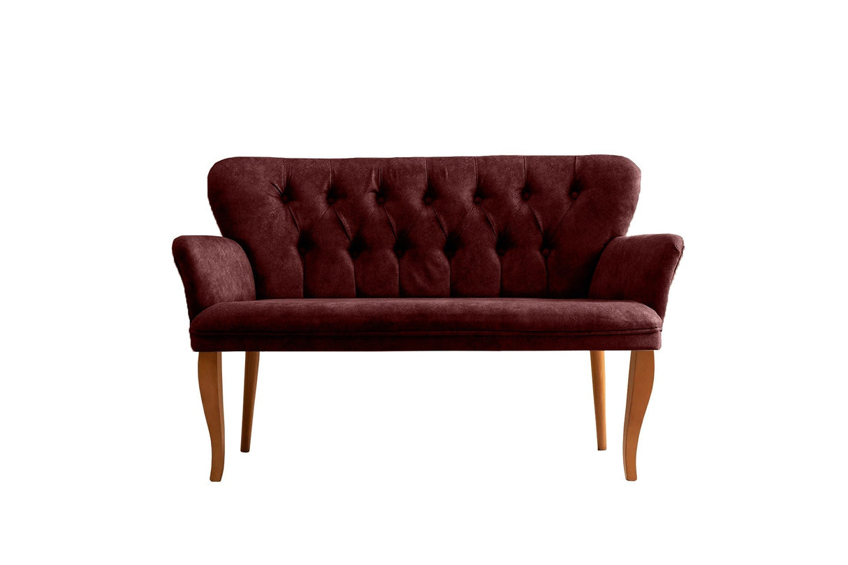 Canapea fixă 2 locuri Paris lemn nuc, Diverse culori, 130x46x82 cm - Bordo | SKU: 118BRN1218 | Canapea fixă 2 locuri Paris lemn nuc, 130x46x82 cm, varianta Bordo, produs pentru amenajarea locuinței, disponibil online în România la CasaMob
