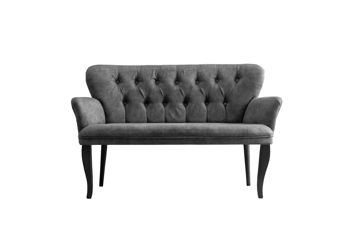 Canapea fixă 2 locuri Paris lemn negru, Diverse culori, 130x46x82 cm - Gri | SKU: 118BRN1219 | Canapea fixă 2 locuri Paris lemn negru, 130x46x82 cm, varianta Gri, produs pentru amenajarea locuinței, disponibil online în România la CasaMob