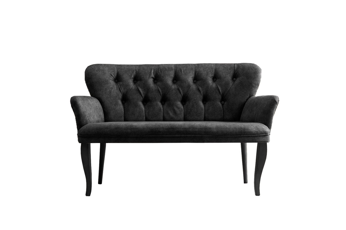 Canapea fixă 2 locuri Paris lemn negru, Diverse culori, 130x46x82 cm - Fumuriu | SKU: 118BRN1220 | Canapea fixă 2 locuri Paris lemn negru, 130x46x82 cm, varianta Fumuriu, produs pentru amenajarea locuinței, disponibil online în România la CasaMob