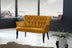 Muștar | SKU: 118BRN1221 | Canapea fixă 2 locuri Paris lemn negru, 130x46x82 cm, varianta Muștar, produs pentru amenajarea locuinței, disponibil online în România la CasaMob