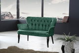 Canapea fixă 2 locuri Paris lemn negru, Diverse culori, 130x46x82 cm - Verde marin | SKU: 118BRN1223 | Canapea fixă 2 locuri Paris lemn negru, 130x46x82 cm, varianta Verde marin, produs pentru amenajarea locuinței, disponibil online în România la CasaMob