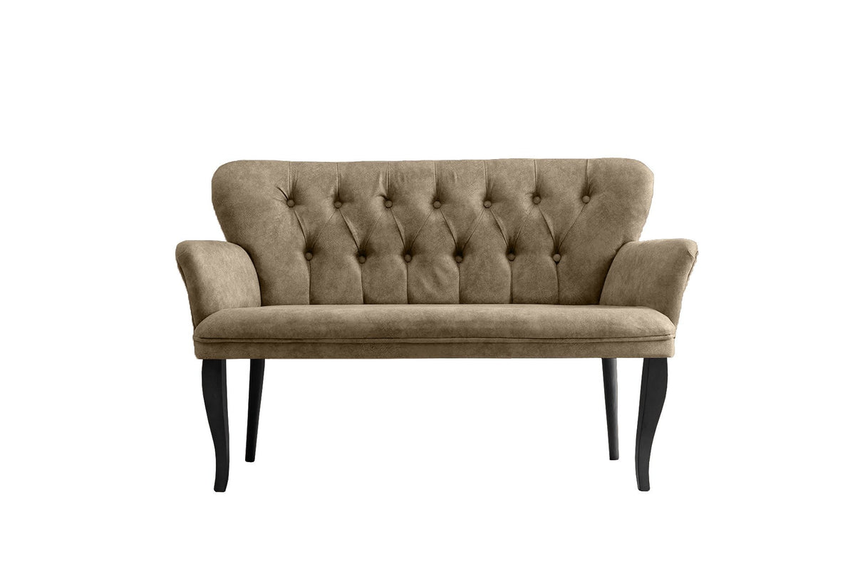 Canapea fixă 2 locuri Paris lemn negru, Diverse culori, 130x46x82 cm - Maro deschis | SKU: 118BRN1225 | Canapea fixă 2 locuri Paris lemn negru, 130x46x82 cm, varianta Maro deschis, produs pentru amenajarea locuinței, disponibil online în România la CasaMob