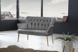 Canapea fixă 2 locuri Paris metal auriu, Diverse culori, 130x46x82 cm - Gri | SKU: 118BRN1231 | Canapea fixă 2 locuri Paris metal auriu, 130x46x82 cm, varianta Gri, produs pentru amenajarea locuinței, disponibil online în România la CasaMob
