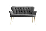 Canapea fixă 2 locuri Paris metal auriu, Diverse culori, 130x46x82 cm - Gri | SKU: 118BRN1231 | Canapea fixă 2 locuri Paris metal auriu, 130x46x82 cm, varianta Gri, produs pentru amenajarea locuinței, disponibil online în România la CasaMob