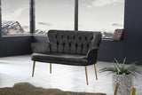 Canapea fixă 2 locuri Paris metal auriu, Diverse culori, 130x46x82 cm - Fumuriu | SKU: 118BRN1232 | Canapea fixă 2 locuri Paris metal auriu, 130x46x82 cm, varianta Fumuriu, produs pentru amenajarea locuinței, disponibil online în România la CasaMob