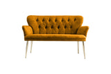Canapea fixă 2 locuri Paris metal auriu, Diverse culori, 130x46x82 cm - Muștar | SKU: 118BRN1233 | Canapea fixă 2 locuri Paris metal auriu, 130x46x82 cm, varianta Muștar, produs pentru amenajarea locuinței, disponibil online în România la CasaMob