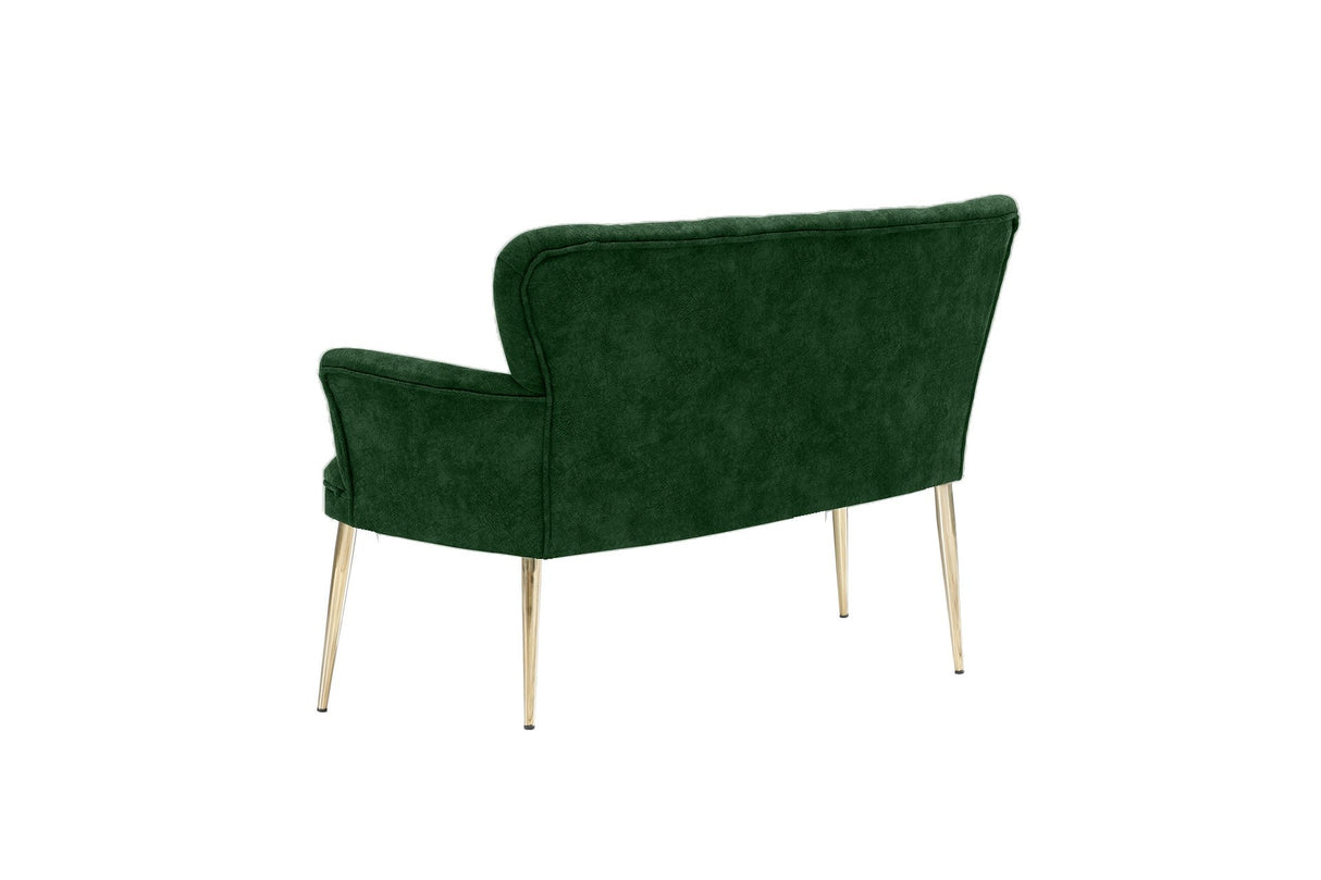 Canapea fixă 2 locuri Paris metal auriu, Diverse culori, 130x46x82 cm - Kaki | SKU: 118BRN1234 | Canapea fixă 2 locuri Paris metal auriu, 130x46x82 cm, varianta Kaki, produs pentru amenajarea locuinței, disponibil online în România la CasaMob